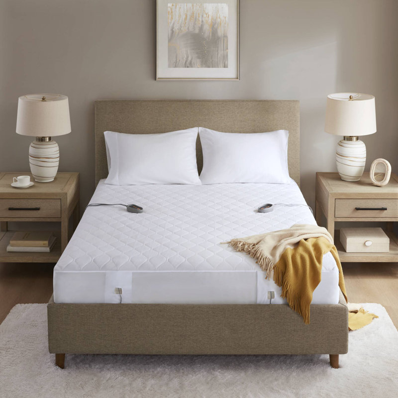 Protège-matelas chauffant en mélange de coton, Très grand californien