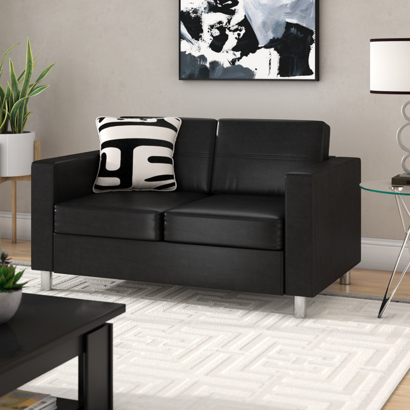Desantiago 51.5'' Reception Loveseat, Black