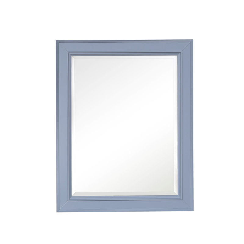 Bernardi Wood Flat Wall Mirror, Powder Blue