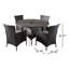 Antuna 4-Person PE Wicker Patio Dining Set with Round Umbrella Table