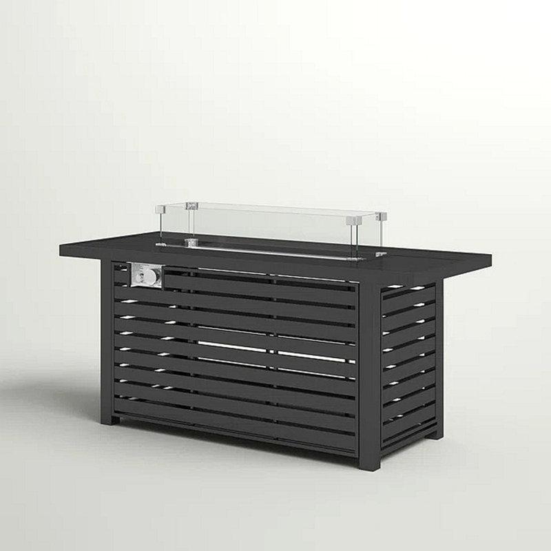 24" Steel Propane Fire Pit Table With Cover