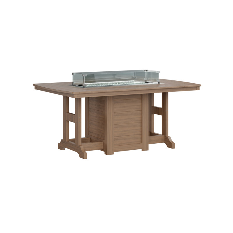 Berlin Gardens Garden Classic 72″ Fire Pit Bar Table, Antique Mahogany, 39.5" H x 44" W x 72" D