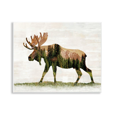 Art mural, motif de forêt, orignal, par Amber Sterling