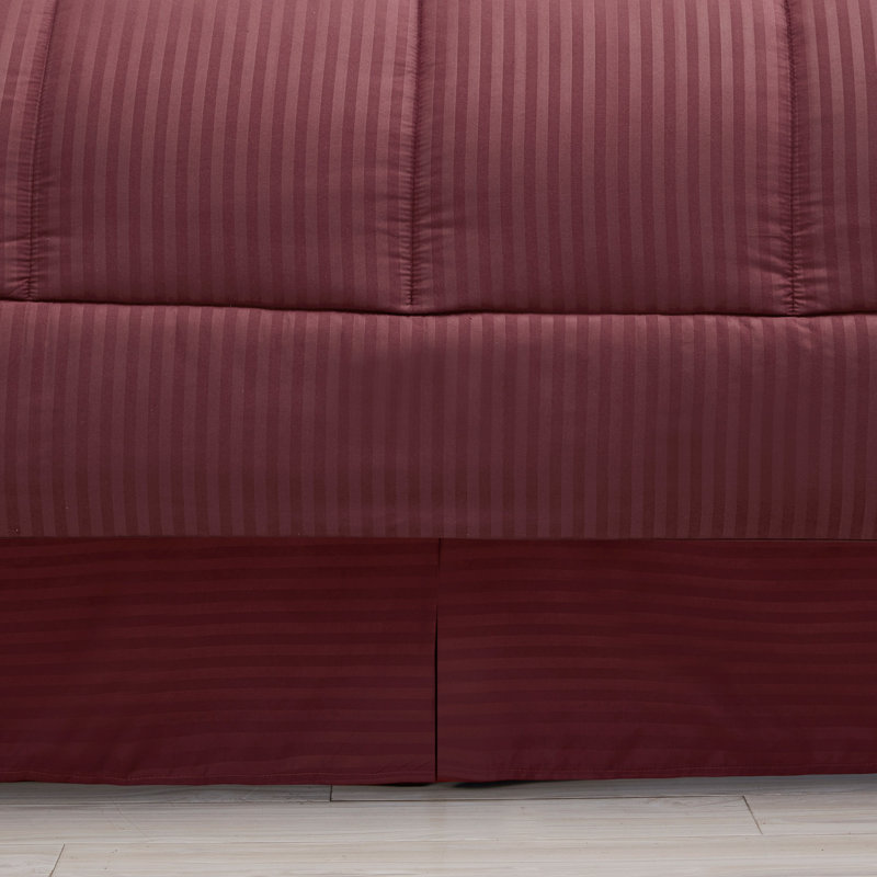 Ensemble d'édredon à rayures Dobby, Rouge, Lit simple