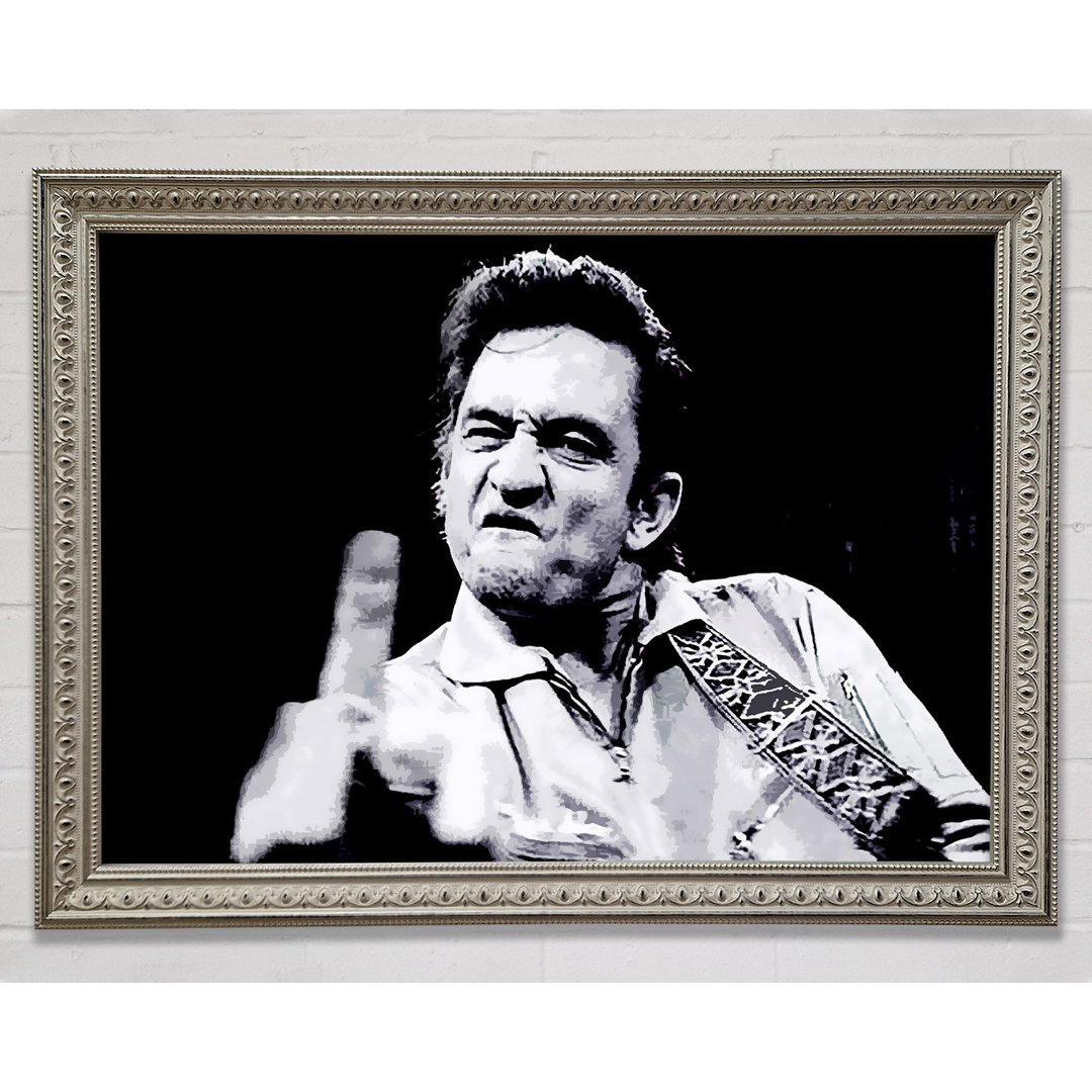 Johnny Cash Finger B N W - Druck