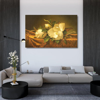 Magnolias on Gold Velvet Cloth IMA-H460