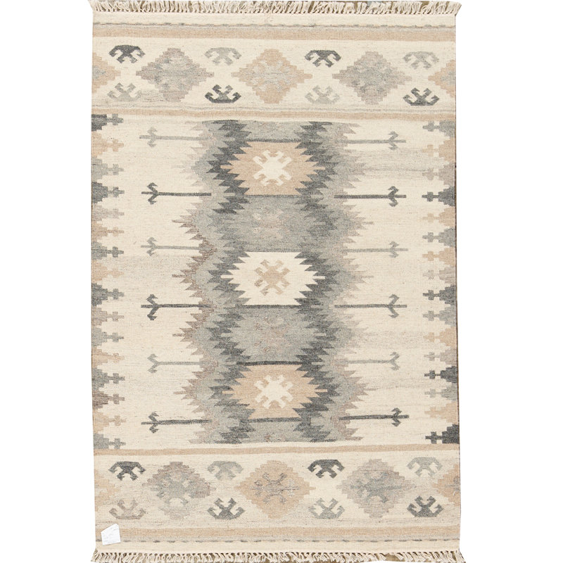 Tapis naturel et multicolore de haute qualité noué à la main