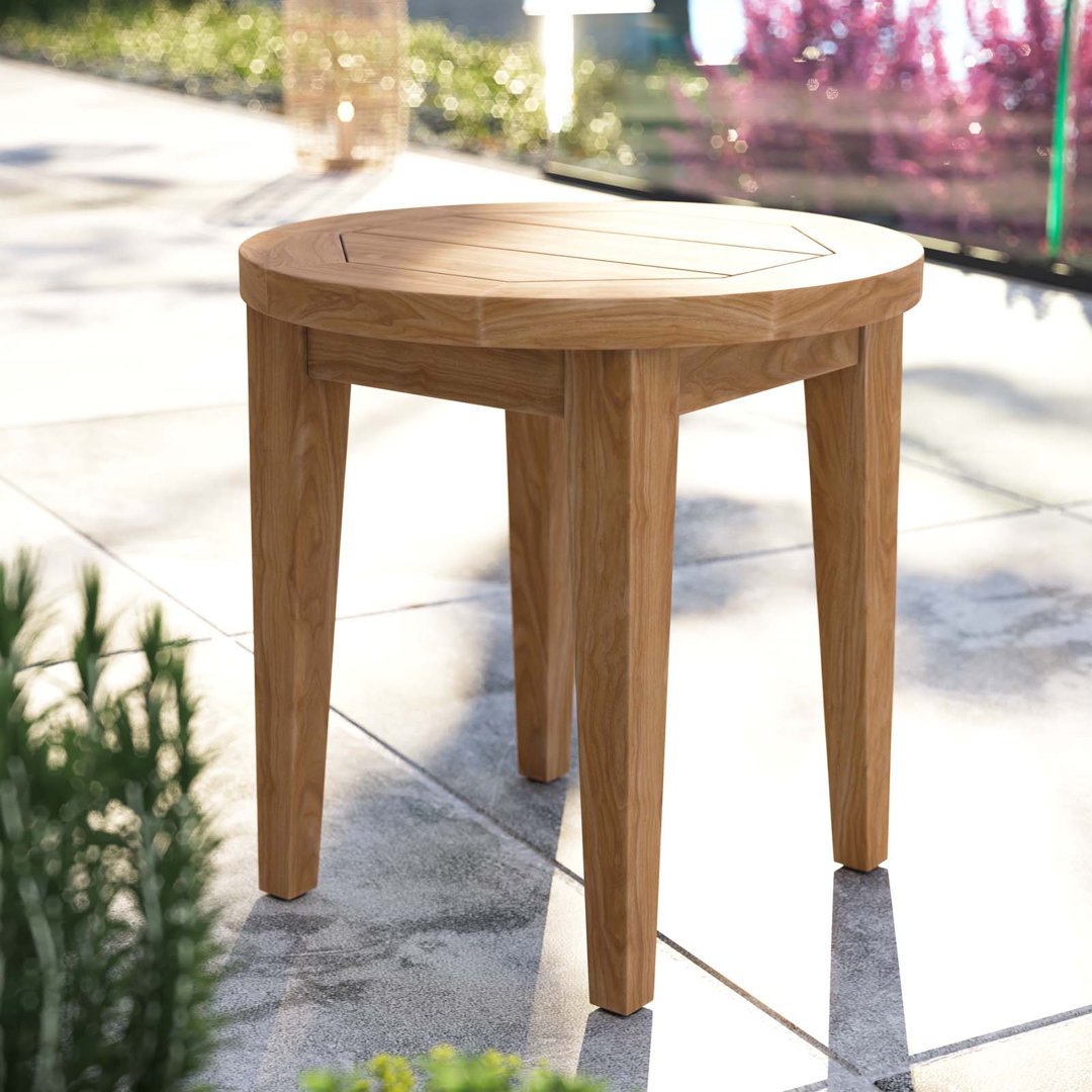 Modway Brisbane Teak Wood Outdoor Patio Side Table Modway