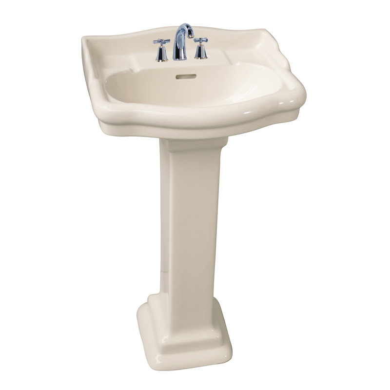 Barclay Stanford 17.12'' Vitreous China U-Shaped Bathroom Sink with Overflow, Bisque, 4" Centers