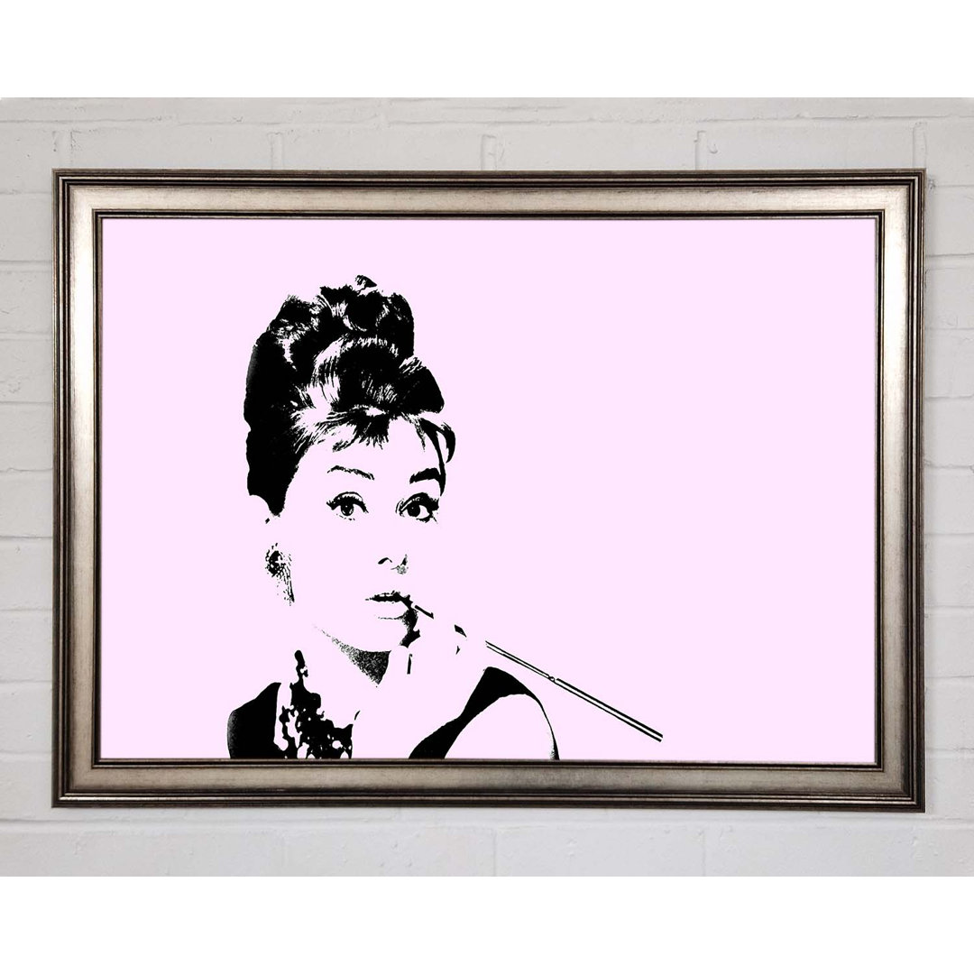 Audrey Hepburn Zigaretten-Pose Rosa - Druck