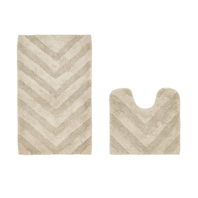 Ensemble de tapis pour salle de bain 100% coton 2 pièces Annaclara