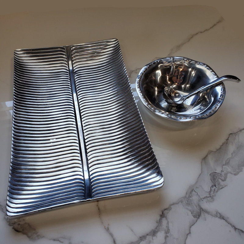 Unique MX Pewter Serving Bowl, 2" H x 18" W x 8" D