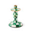 Emerald Check Small Candlestick