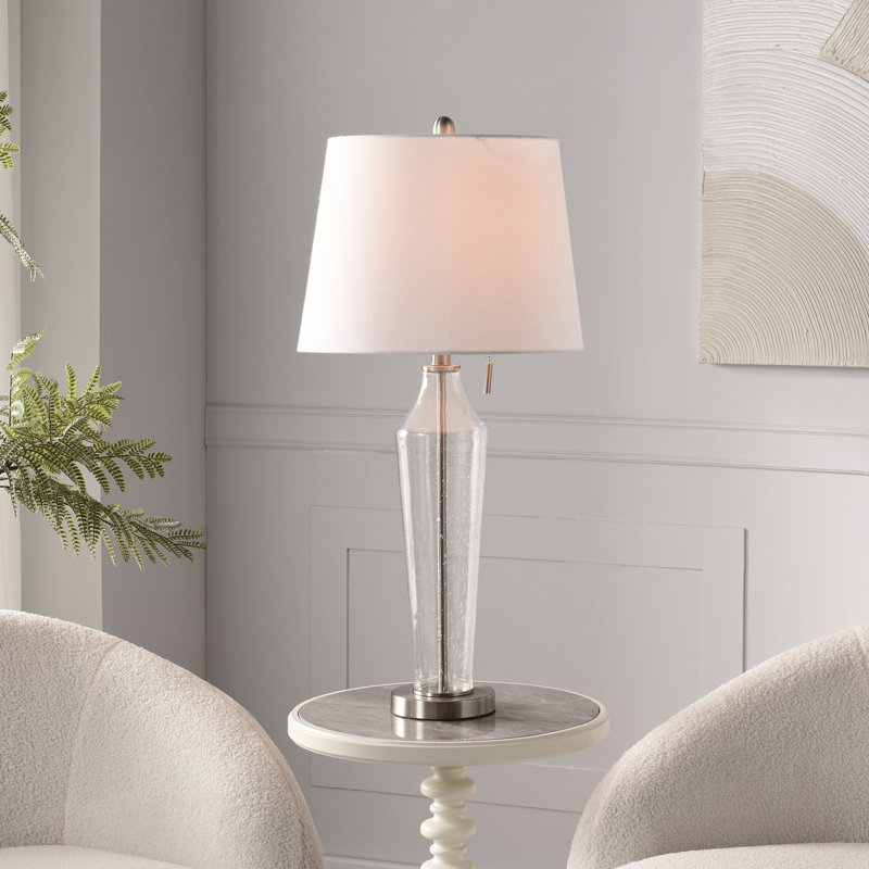 Glass Table Lamp - White Shade