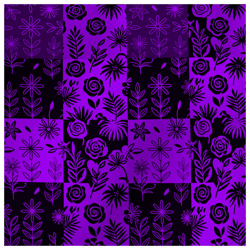 Purple Floral Pattern Double Sided Throw Pillows, 16 x 16 inches