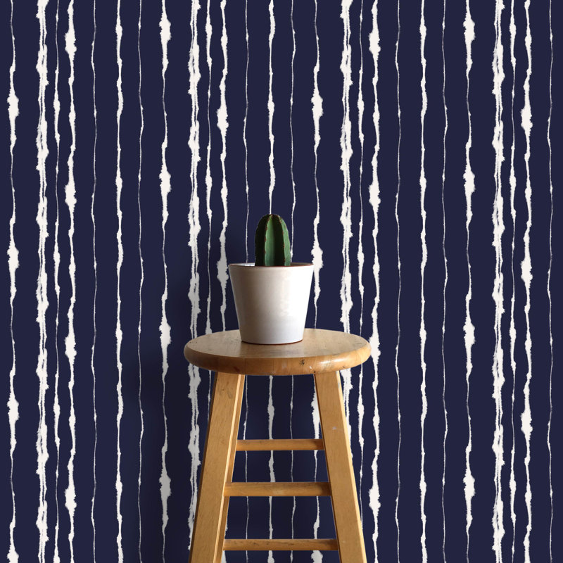 Faymon 10' L x 24" W Peel and Stick Wallpaper Panel, Indigo