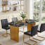 Table de salle à manger rectangulaire en verre trempé de style moderne pour 6 personnes-2110722031