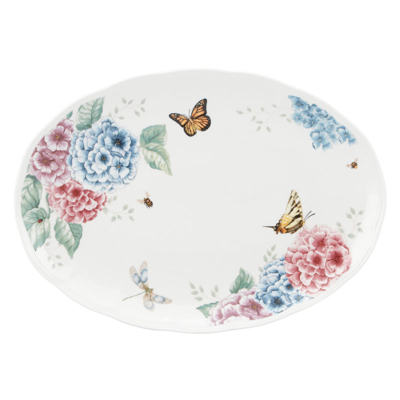 Lenox Butterfly Meadow Hydrangea Large Oval Platter