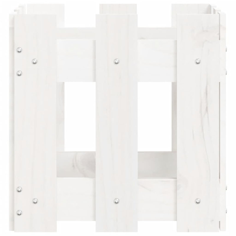 Nabeela Wood Planter Box, White, 30cm H x 30cm W x 30cm D
