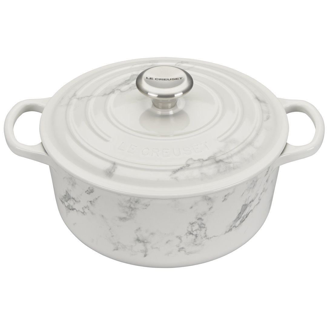 Le Creuset Signature Enameled Cast Iron Marble Collection 4.5 Qt Round Dutch Oven with Lid Le Creuset