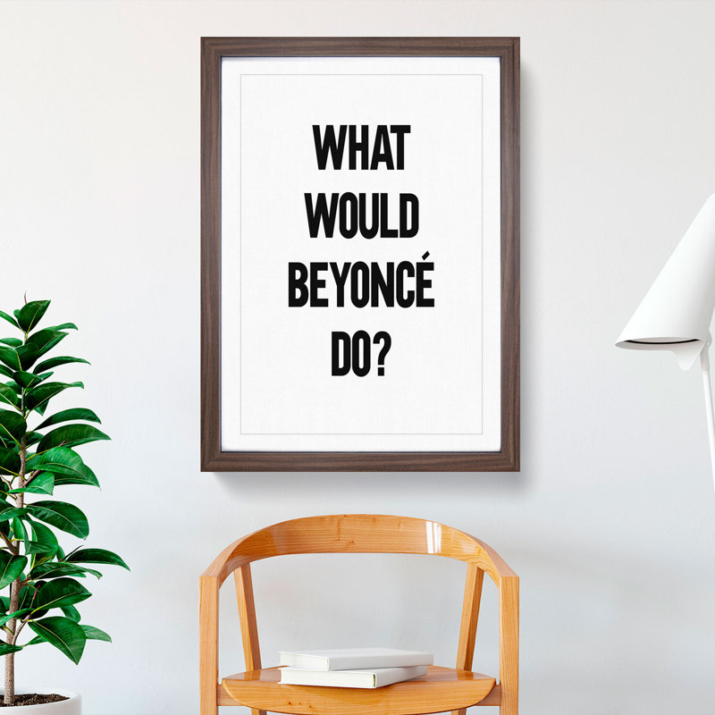 Beyonce - Picture Frame Typography, 90cm H x 65cm W x 2cm D, Walnut