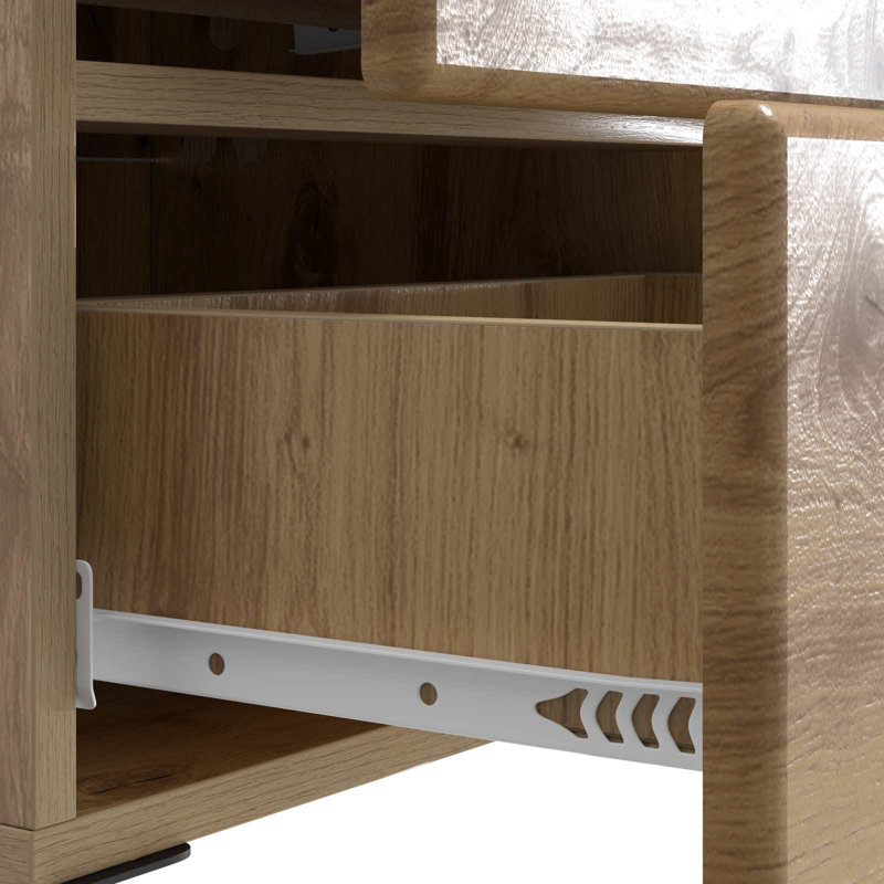 43cm W Manufactured Wood Bedside Table, Artisan Oak