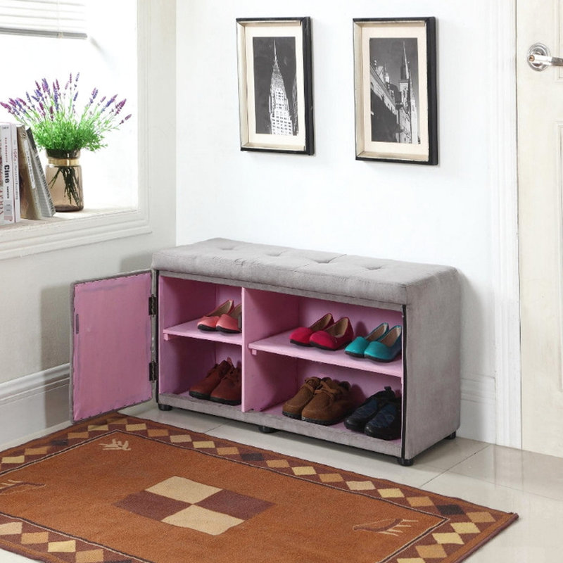 Rangement pour chaussures 18 "dans un grand compartiment de ton argent et gris, Creative