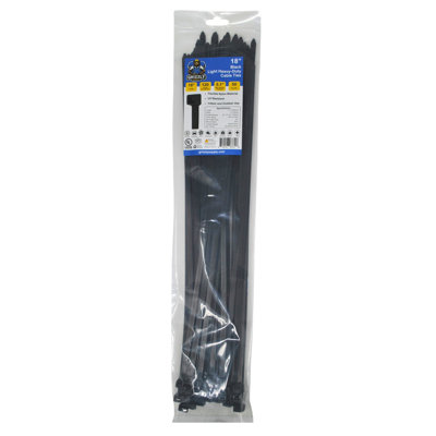 18" 120lb Light Heavy-Duty Cable Tie 50/bag
