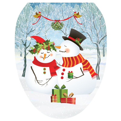 Décalcomanie de siège de toilette Snowman Mistletoe