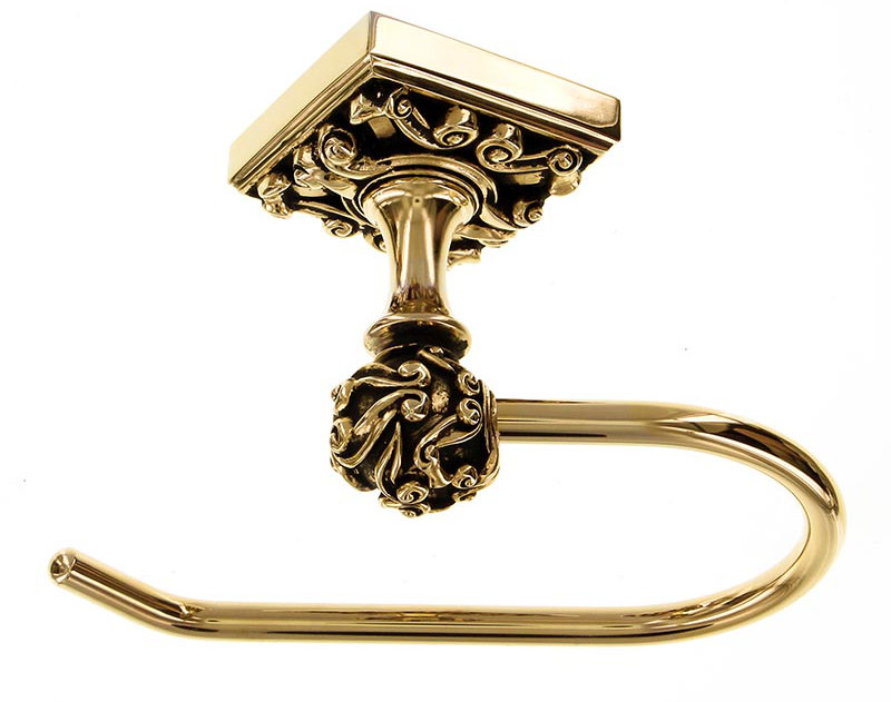 Sforza Wall Mounted Toilet Paper Holder, Antique Gold