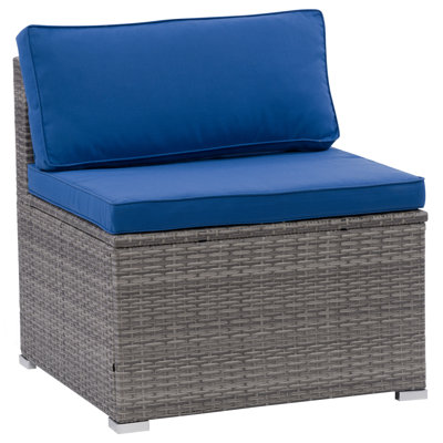 Chaise de terrasse en osier avec coussins Abernon
