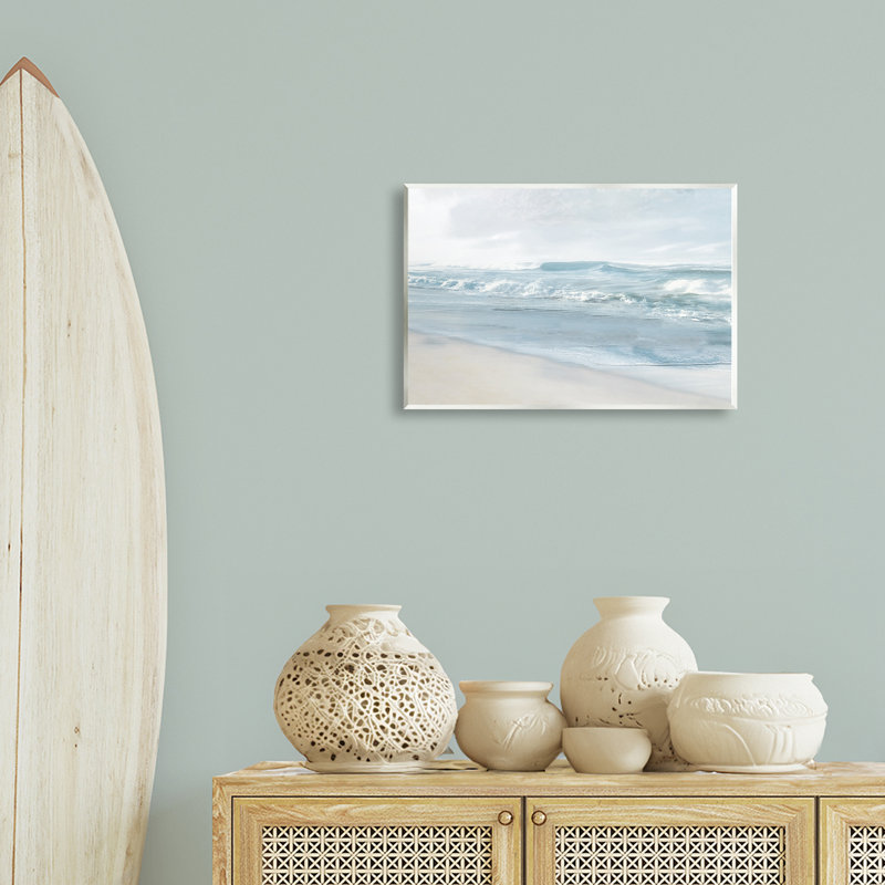  "Calm Blue Beach Waves", art mural par Mike Calascibetta, H 13 po x l 19 po