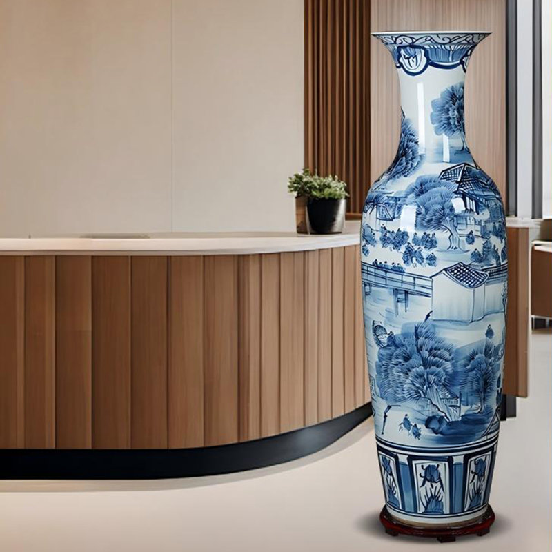 78.74"A decorative vase made in Jingdezhen and featuring ancient painted patterns drawn by hand