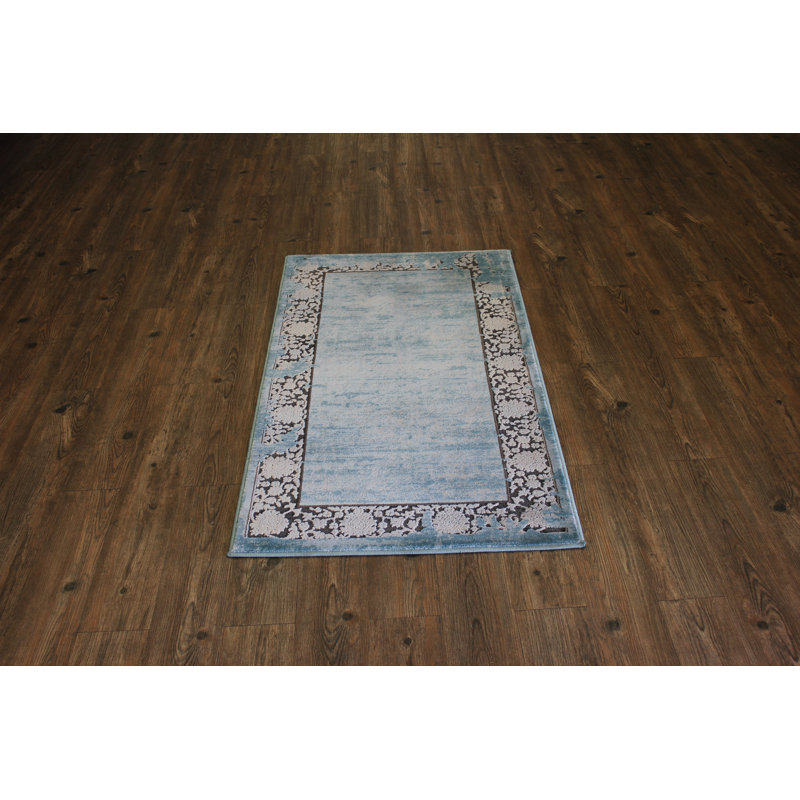 Tapis intérieur / extérieur bleu Straka, 3 pi x 5 pi