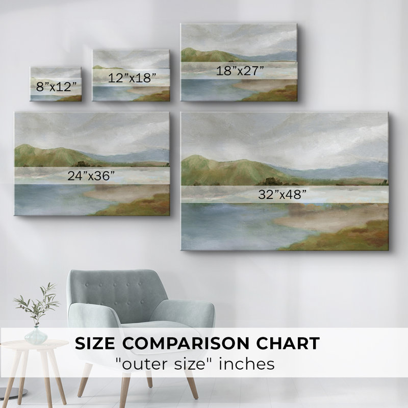 Foothills avec lac - Cavas enveloppés de galerie, 40 x 60