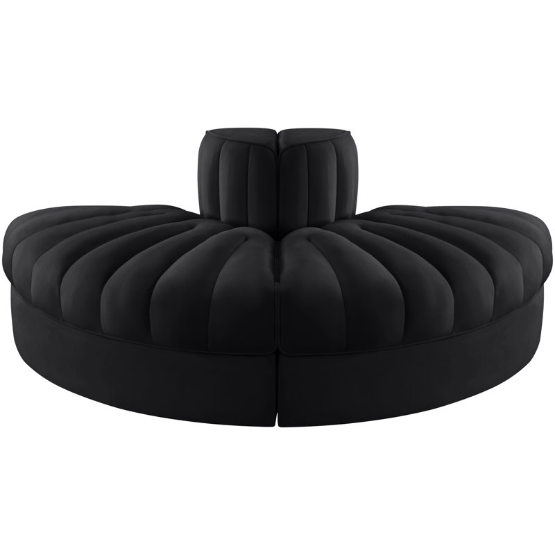 Paynton Velvet Performance Fabric Upholstered 2Pc. Modular Loveseat, Black