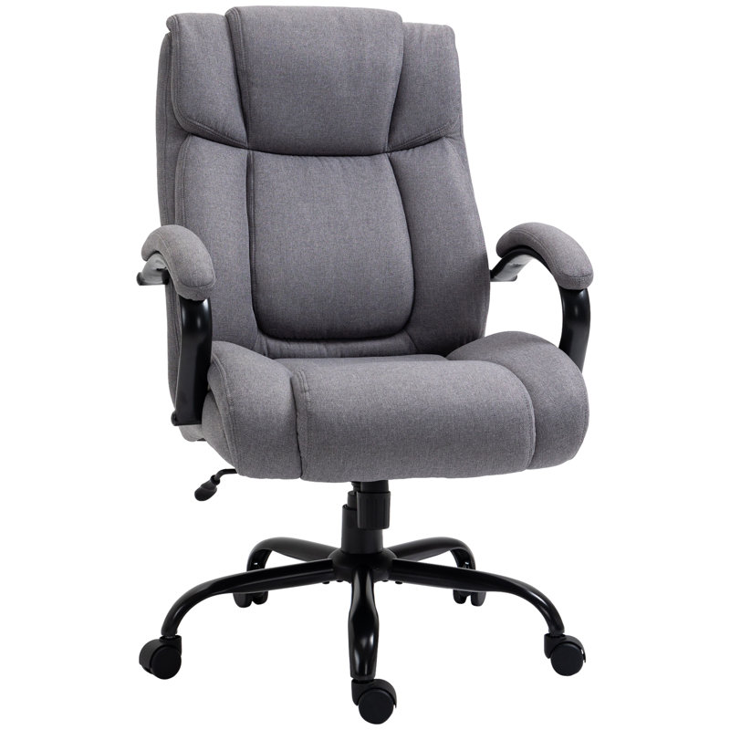 Fauteuil de direction haut et grand à haut dossier, Gris clair, Polyester