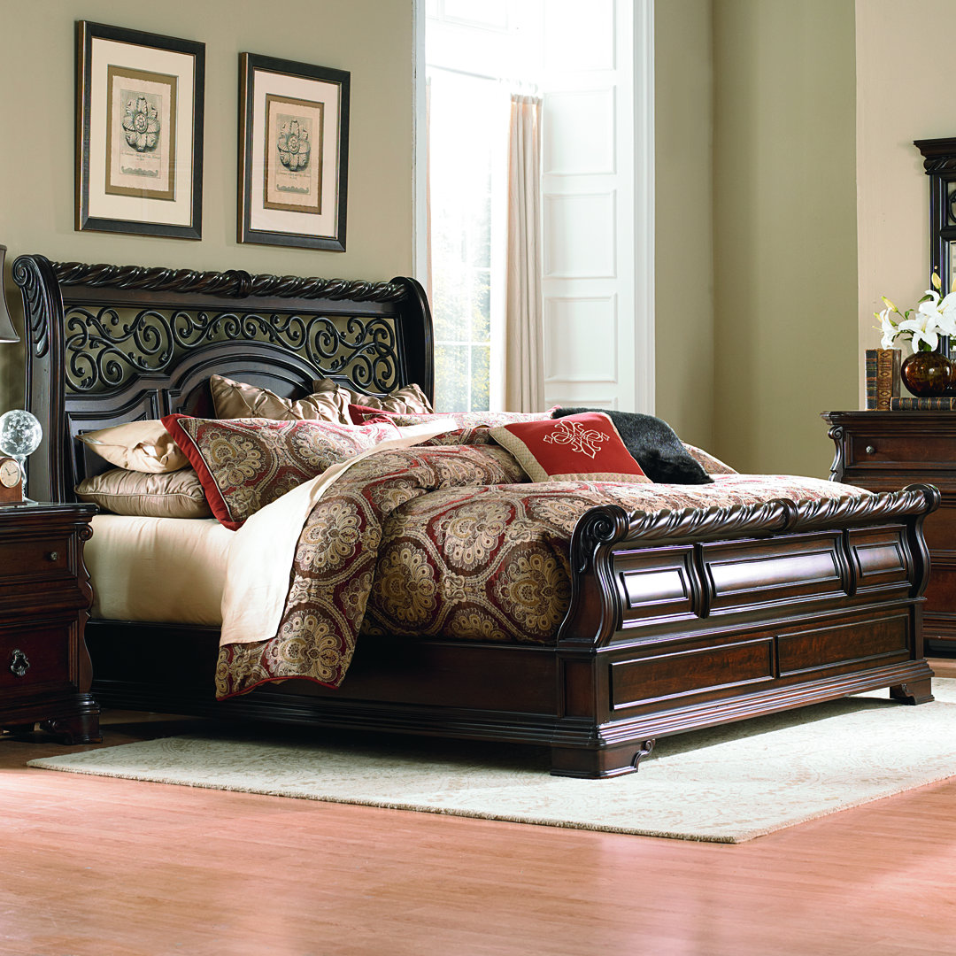 Ashyla Sleigh Bed, Dresser & Mirror, Chest, Night Stand Lark Manor™ Bed 