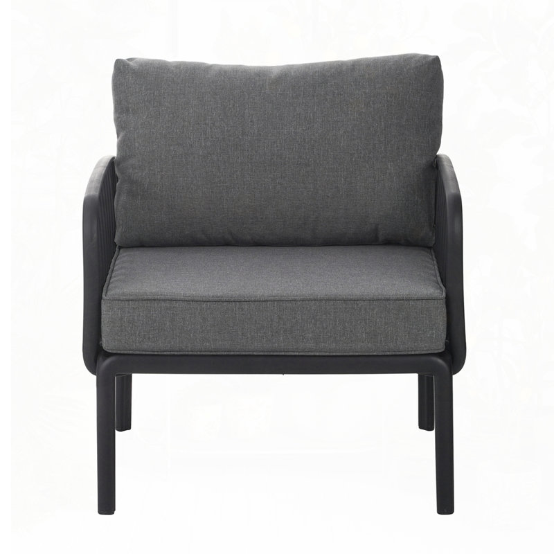 Outdoor Patio Club Chair, black, gary-2 set