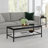 45" Wide Glass Top Coffee Table with Open Lower Shelf — Blackened Bronze Modern Metal Center Table for Living Room | Cleo-150940594-151868681