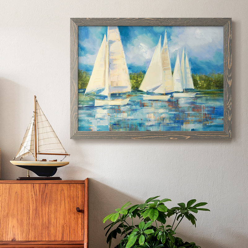 Voile transparente encadrée sur toile, Gris, H 26 po x l 38 po