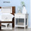 2 Drawer Side Table, Modern White End Table For Bedroom, 23.5 Inches Tall With And Shelf, 23.5'' Height