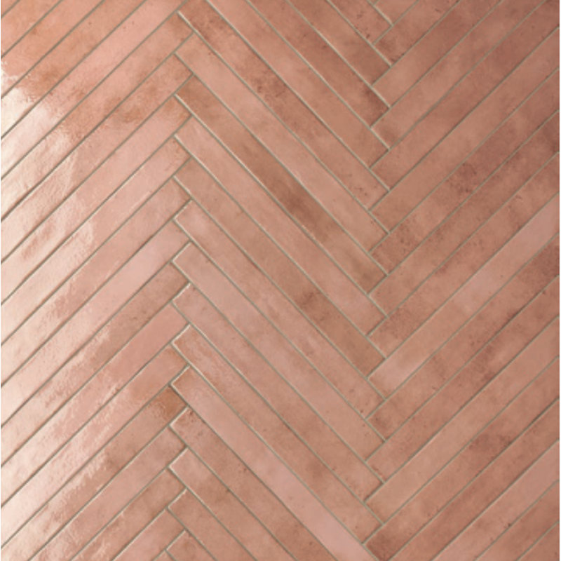 Color Wheel | 2"x 18" Porcelain Brick Look Wall Tile, Salmon