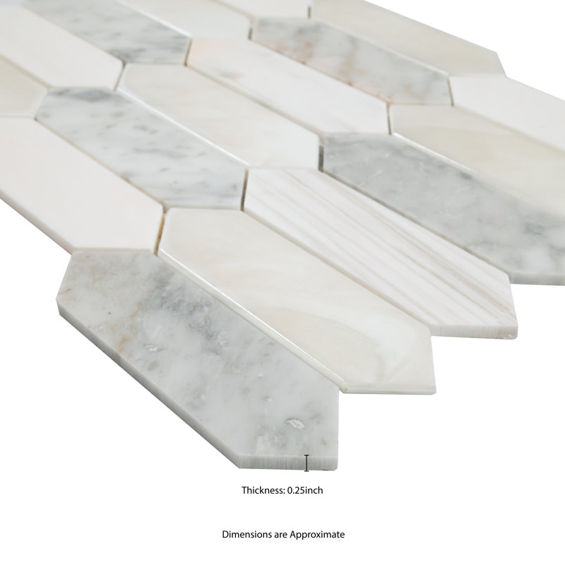 Sovereign Spire 10 in. x 14 in. Glass Stone Blend Mosaic Wall Tile