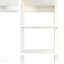 Armoire-penderie autoportante avec 6 tablettes ouvertes, 1 tiroir en bois et 2 tringles, fini blanc