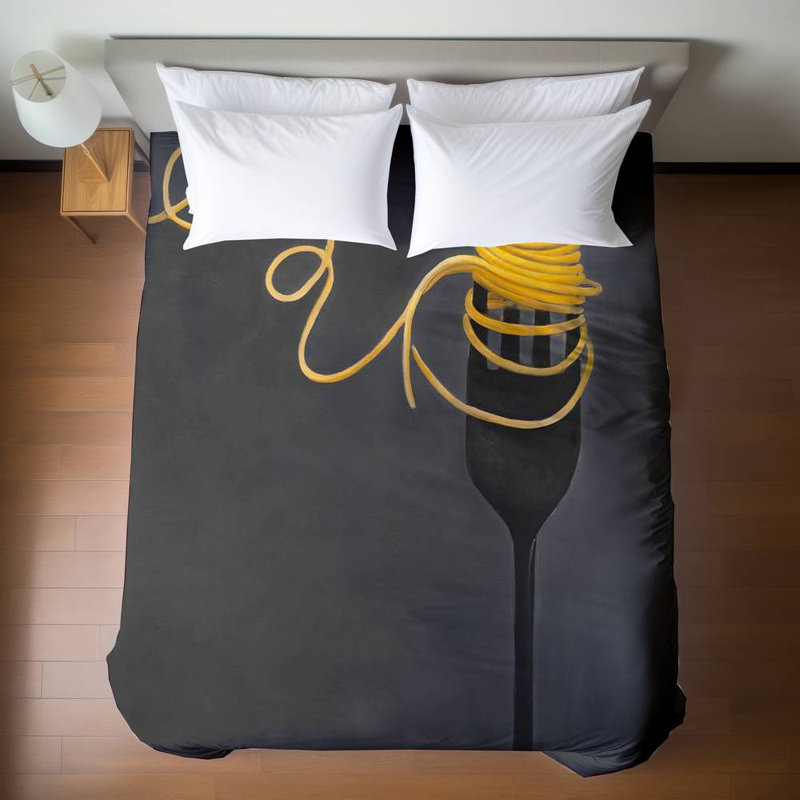 Gastronomy Kitchen Gray Duvet Cover - Spaghetti Design Decor