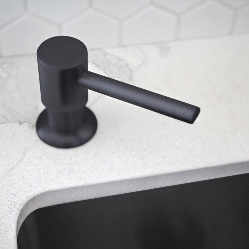 STYLISH 240 ml Stainless Steel Kitchen Sink Soap Dispenser, Matte Black