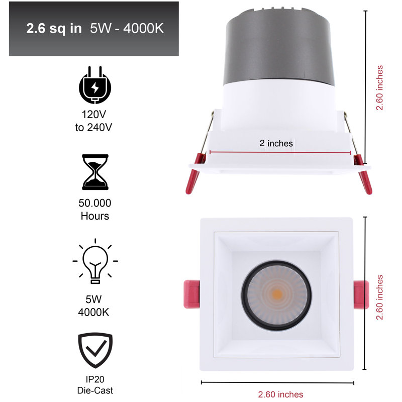 2.5'' 5 Watt Air-Tight Recessed Lighting Kit