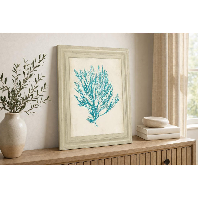 Art mural aigue-marine aigue-marine - 22 po x 26 po - Cadre beige