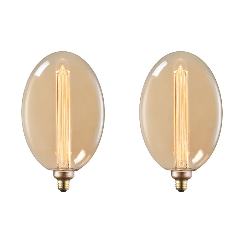 Irregular Led Decorative Vintage Edison Bulb, Dimmable, E26 Base, Amber Glass, Soft Warm